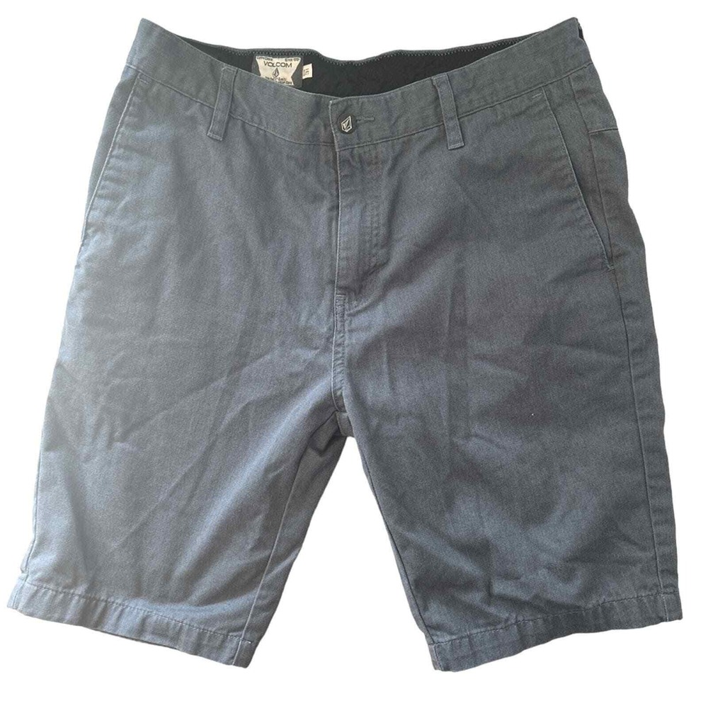 Volcom Frickin Modern‎ Fit Chino Shorts Mens 31 Charcoal Gray Flat Front Twill